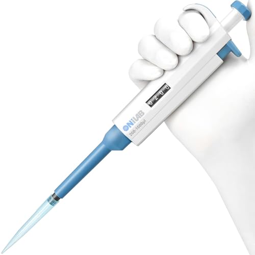 ONiLAB 200-1000μl Labor Einkanal Pipette Scientific Labormikropipette Handbuch Einstellbares Volumen, Hochpräzise, Pipettierer