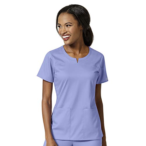 WonderWink 6419ACEILXS Damen Top WonderWink PRO 4 Pocket Notch Neck Top, Ceil Blue, Standard-XS Größe