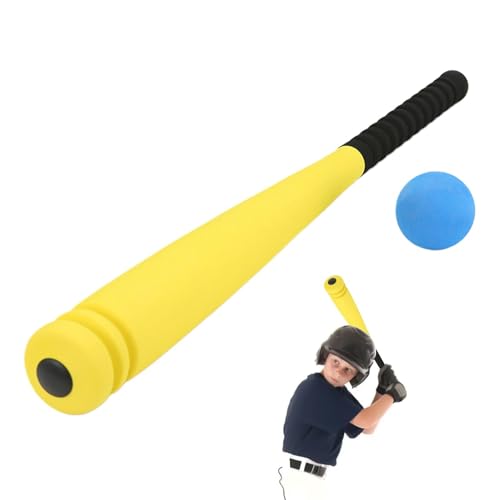 Set aus Schläger und Ball aus Schaumstoff mit Ball 54 cm Schläger und Baseballball aus Schaumstoff, Baseballschläger aus leichtem Schaumstoff, Trainingshilfe für Sport, Spielgriff