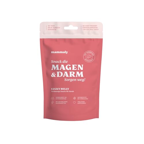 mammaly Probiotika Hunde-Leckerli 325g Togo Beutel – Lucky Belly Verdauungssnacks Magen Darmflora Aufbau (bei Durchfall, Sodbrennen & Gras fressen) Alternative zu Heilerde, Kohletabletten