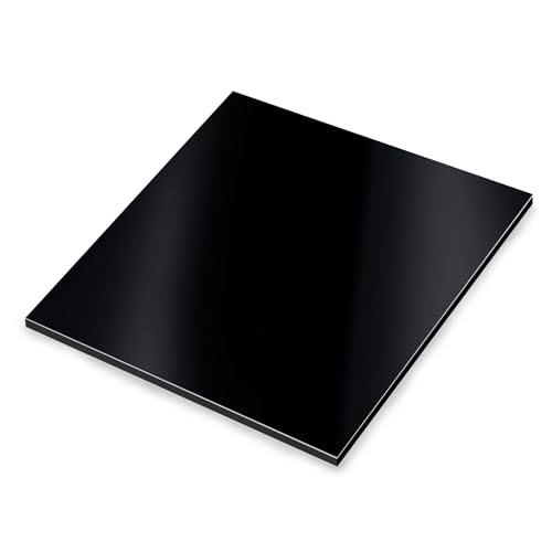 iSecur Aluverbundplatte schwarz I 20 x 20 cm I wetterfestes Aluminium Schild I für Modellbau Messebau Beschilderung I az156