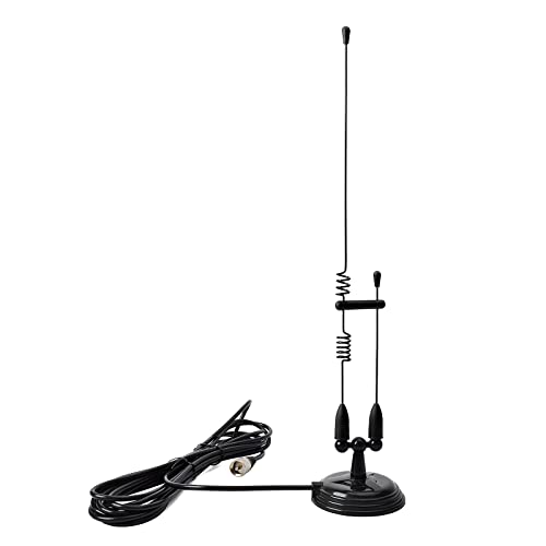 HYS Amateurfunk Antenne 2m/70 cm | Dualband Starker Magnetfußantenne | Amateurfunkantenne mit PL259-Stecker | MS10 (Black)