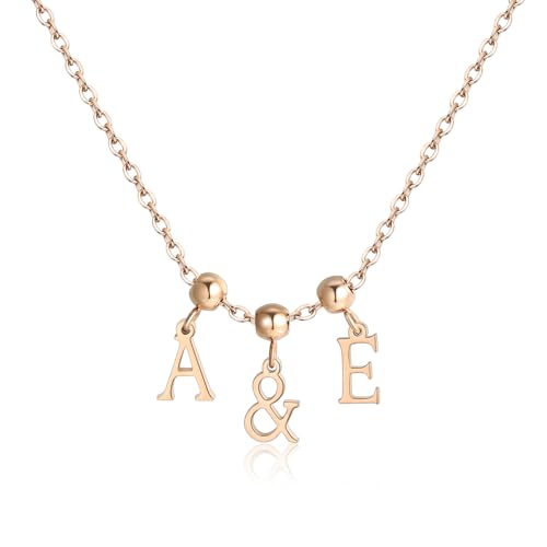 TMT namenskette personalisiert kette mit buchstaben | kette mit namen rose gold silber | buchstaben kette ideal geschenke für frauen Freundin | initial necklace für Valentinstag