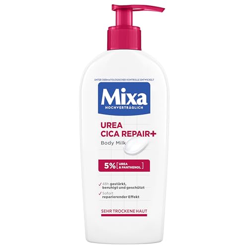 Mixa Urea Cica Body Lotion, beruhigende & schützende Körpermilch, mit Urea & regenerierendem Panthenol, für sehr trockene Haut, hochverträglich, beugt Hautirritationen vor Urea Cica Repair+, 250 ml