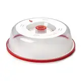 Snips 90067 Tellerglocke für die Mikrowelle| 26,2 x 26,2 x 7,6 cm | Farbe Rot und transparent | Made in Italy, Kunststoff