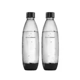 SodaStream 1L BPA-freie FUSE Kunststoffflasche schwarz | Spülmaschinengeeignet | Kompatibel mit DUO, E-DUO, Terra, uvm. | 2er-Pack