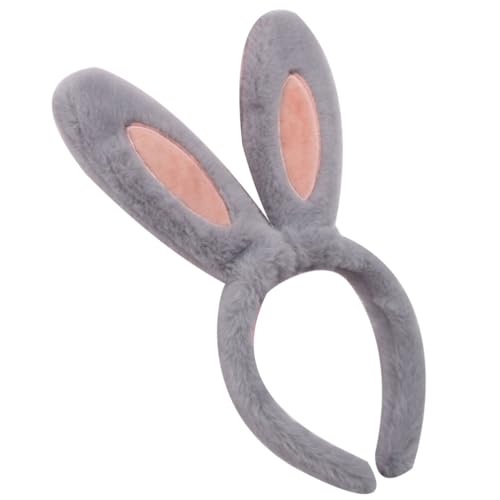 PATKAW Osterhase Kaninchen Ohr Stirnband: Bunny Ohr Stirnbänder Party Cosplay Kopfbedeckung für Haare Zubehör für Frauen - Party Kostüm Cosplay Karneval (Grau)