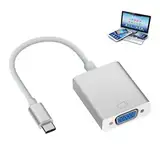 USB C auf VGA Adapter, Thunderbolt 3/4 Kompatibel, Stecker zu VGA Buchse Adapter für iPhone 15 Pro/Max, MacBook Pro/Air 2023, iPad Pro, iMac, Dell XPS 17, Perfekt für Monitor, Projektor und HDTV