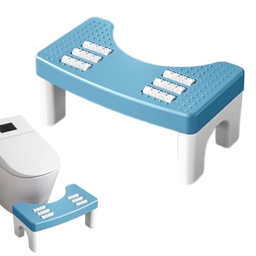Toilettenhocker Ergonomie Toilettenhocker Erwachsene rutschfest Wissenschaftliche Darmberuhigende Höhe Verhindert Hämorrhoiden,Verstopfung, Blähungen usw. (Blau)