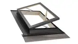 Emica Dachfenster mit Öffnung aus Aluminium | Linie Best Anti-Hagelglas und interne Sicherheit 4T-9-4T | Tannenholz | Ideal für Dachausstieg | Dachfenster (55 x 78 Basis x Höhe)