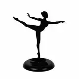 Kikkerland Schmuckhalter Ballerina, Metall, Schwarz, 18 x 17,8 x 10,2 cm