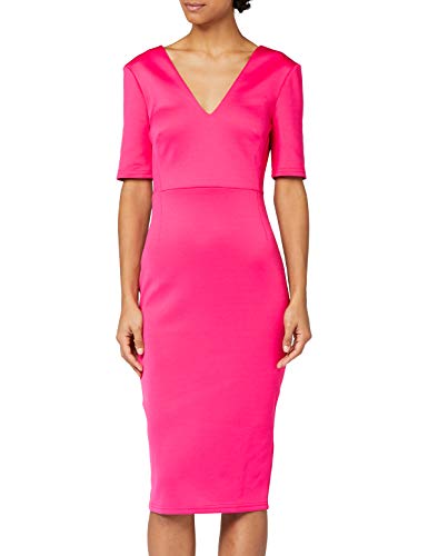 Amazon-Marke: TRUTH & FABLE Damen Midi-Schlauchkleid, Rosa (Pink), 36, Label:XS