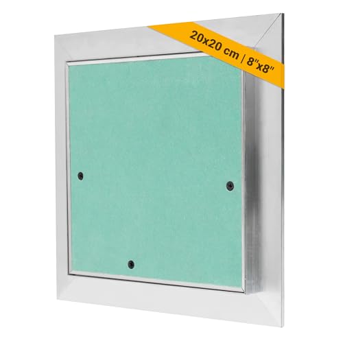 Proxinova Revisionsklappe Trockenbau 20x20 cm aus Aluminium – Abnehmbare Revisionstür und Wartungsklappe für Wand und Decke | Sicherungskastendeckel Verdeckt Drähte, Meter und Rohre