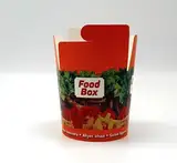 GLOBAL MASTER Döner Box Foodbox Nudelbox Pappe Lunchbox, 50 Stück, 750ml, 26oz, rund, faltbar