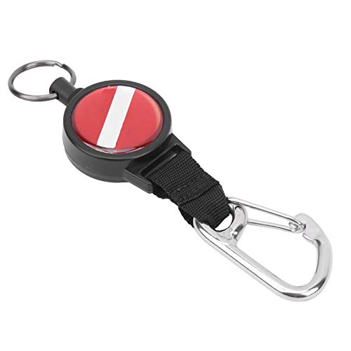 cardyven Scuba Retractor Clip, einziehbarer Tauchgeschäft Tethers 5 kg Kapazität Edelstahl -Schlüsselring mit 316 Edelstahlschnalle für TauchbCD, Schlüssel, Werkzeuge
