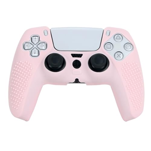 CUZKC Silikon Schutzhülle Anti-Rutsch Silikon Controller Skin für Playstation 5 Wireless Controller,Gamecontroller-Hülle aus Silikon mit Partikelschutzhülle（Rosa）