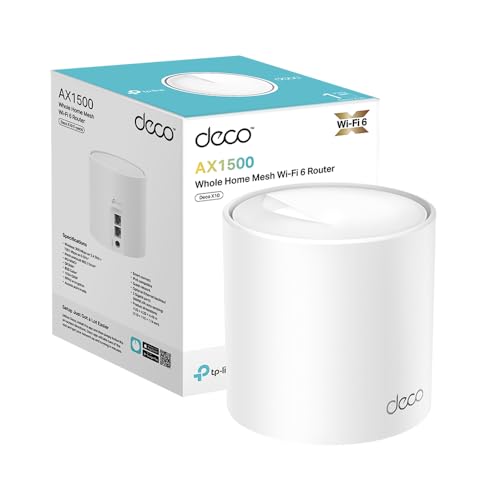 TP-Link Deco X10 Mesh WLAN Set (1 Pack), Wi-Fi 6 AX1500 Dual Band Repeater & Router, 2X Gigabit Ports, Zusatzeinheit, empfohlen für Häuser mit 1-2 Schlafzimmern, Umfassender Jugendschutz, WPA3