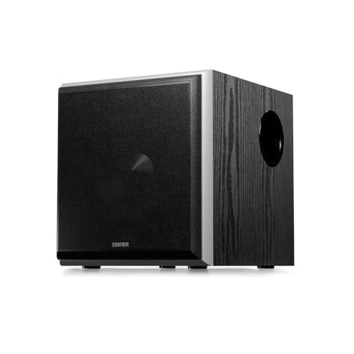 EDIFIER T5 Aktiv-Subwoofer mit Low-Pass Filter und 20,3cm (8") Basstreiber (70 Watt)