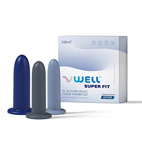 VWELL Super FIT Extra Large XL Silikon-Beckenboden-Dilatator-Trainer-Trainer-Set mit Active-Technologie (3-Kit-System)