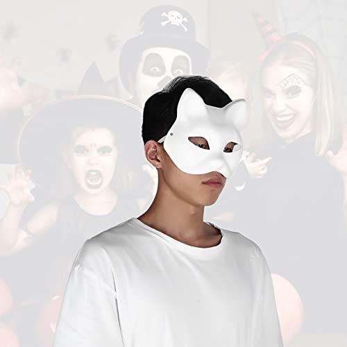 Malmaske, Halbmaske, Süße Halloween-Maske, Weiße Gesichtsmaske, Samurai-Maske, Superhelden-Masken für, für Halloween, für Modell (Katzengesicht)