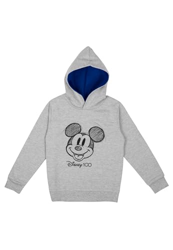 Disney Mickey Mouse Hoodie für Jungen - Kinder Kapuzenpullover Pullover mit Kapuze Sweatshirt Grau (DE/NL/SE/PL, Numerisch, 110, 116, Regular, Grau)