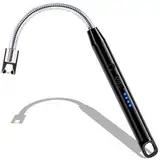 LcFun Stabfeuerzeug, Lichtbogen Feuerzeug Elektrisch, Elektrisches Feuerzeug Lang Winddicht USB Feuerzeuge für Küche Camping Feuerwerk (Schwarz)