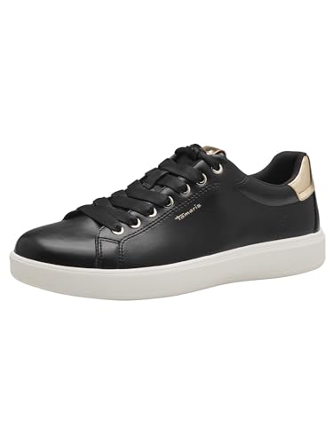 Tamaris Damen Sneaker Vegan; BLACK/Gold, EU 40