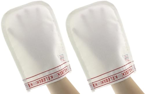 OG-ER Kelebek Türkisches Hammam-Handschuh, Weiß - 2Stück