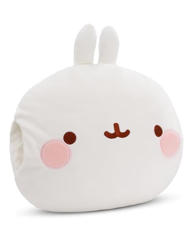 NICI Handmuff Molang 33x33x10cm - Flauschiger Kinder Muff mit Molang Gesicht für Mädchen, Jungen & Babys, Handwärmer ideal für kalte Tage – 61169, Weiß