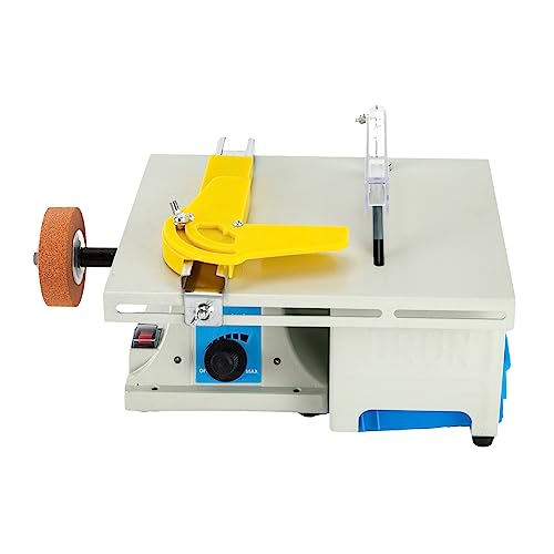 ACROSSPART 5-in-1 Mini Tischkreissäge Multifunktionale Tischschleifmaschine 750W Edelstein Schmuck Polierend Bench Drehbank Tischsäge Schneiden Maschine