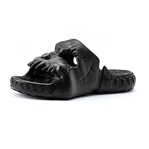 jinwinda Skull Slide Mikitutu Skull Slide Sandalen für Damen Herren EVA Slipper(Schwarz, 42/43EU)