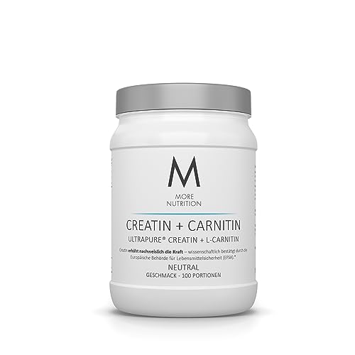 MORE Creatin + Carnitin, 500g, Natural, Kreatin Monohydrat Pulver