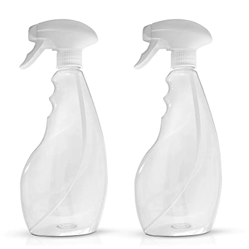 SPRAYZ Sprühflasche - Leere Sprühflaschen zum Befüllen mit Wasser, Ideale Friseursprühflaschen mit feiner Düse und transparentem Design, zum Bügeln, Reinigen und für Pflanzen (2-Pack)