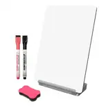 Yagee Multifunktionales Schreibtisch-Whiteboard mit Handy- und Tablet-Halterung - Doppelseitige Schreibtafel für Büro und Schule - Inklusive Aufbewahrungsbox, Marker und Radiergummi - 24×17cm