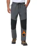 MOCOLY Cargo Outdoor Hosen für Herren Winter Warm Wanderhose Thermo Skihose Schneehose Gefüttert Winterhose Lang Trekkinghose Softshellhose Jagdhose Wasserdicht Grau 3XL