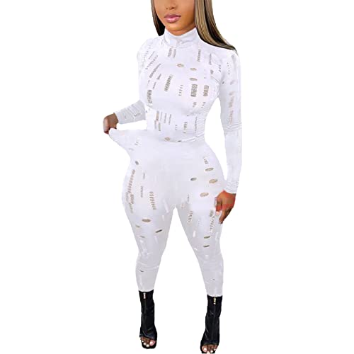 QWUVEDS 2-teiliges Outfit für Damen, schwarz, dehnbar, Mesh-Langarmbluse, figurbetontes Hosenset Damen Sommer Hosenanzug Laufhose Damen 3/4 Jeggings Damen Stretch Gamaschen Damen Elegant Blickdichte