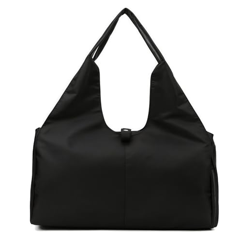 LEKEFETO Sporttasche Damen Yogatasche, Yogatasche Sporttasche mit Schuhfach, Wasserdicht Reisetasche Trainingstasche, Fitnessstudio Sport Gym Tasche für Yogamatten (Schwarz)