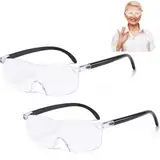 2 Stück 300% Vergrößerungsbrille, Lupenbrille, Lupenbrille Für Brillenträger Brillenlupe Brillenträger Leselupe Für Brillenlupe Lupenbrille 300 Vergrößerung Für Naharbeit, Lesen, Nähen