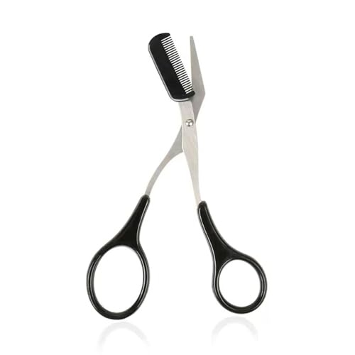 Augenbrauenschere,Augenbrauenbürste,Augenbrauen Schere,Augenbrauenschere mit Kamm,Augenbrauen Schere für Frauen,Augenbrauenkamm,Professionelle Augenbrauenschneider (Schwarz)