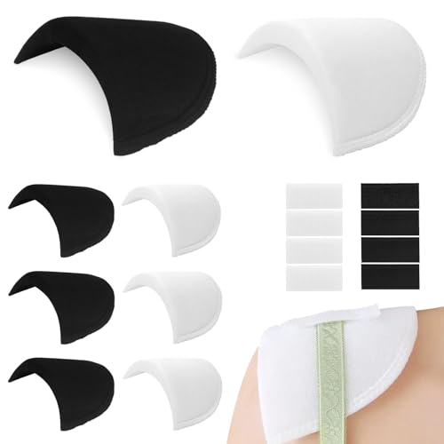 UGBO Schulterpolster Damen Herren Selbsthaftend Schaum Shoulder Pad 4 Paar Abnehmbare Shoulderpad Schulterpolster zum Einnähen mit Klettband rutschfeste Shoulder Pads für Blazer Hemden Kleider