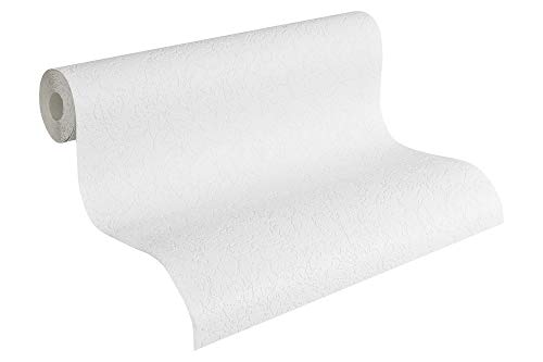 A.S. Création Stukturprofiltapete Simply White Tapete 10,05 m x 0,53 m weiß Made in Germany 282910 2829-10