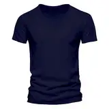 Generisch Herren T-Shirt Kurzarm V-Ausschnitt Herren Unterhemd 100% Baumwolle Kurzarm T-Shirt mit V-Ausschnitt Herren T Shirt T Shirt Slim Fit Herren Schwarz Tshirt Herren Sportlich Baumwolle