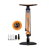 GOBKO Fahrradpumpe Fahrrad-Standpumpe mit Manometer, Fahrradpumpen mit Presta und Schrader Reifenpumpe multifunktionale Luftpumpe für Rennrad MTB Sportballpumpe Hochdruck 160 Psi und 11 Bar