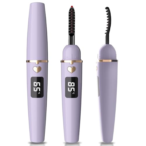 EYECURL Heated EyeLash Curler, Heated Lash Curler, Intelligent Power Off Rechargeable Electric Eyelash Curler Heated Quickly By Steel Wire for Natural Makeup (Mauve Mist, X8-132MM)