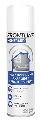 FRONTLINE HOMEGARD Haushaltsspray gegen Insekten & Milben 250 ml - Spray gegen Zecken, Flöhe & Flohlarven - wirkt bis zu 6 Monate