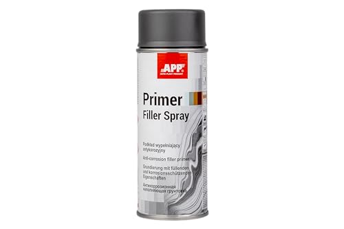 APP Primer Filler Spray Grundierung Spray mit hohem Füllvermögen | Rostschutzgrundierung mit aktivem Korrosionsschutz | Füller spraydose für Autolack | Dunkelgrau | 400 ml