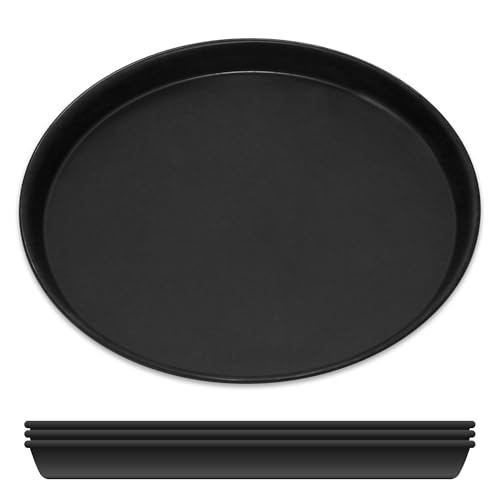 GRÄWE 4er Set Pizza Backblech Ø 28 cm, rund, Pizzablech aus Blaublech, hitzebeständig bis 400 °C, unbeschichtet, Made in Germany