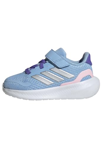 adidas Jungen Unisex Kinder RUNFALCON 5 Shoes Infants Laufschuhe, Glow Blue/Silver Metallic/Clear Pink, 24 EU