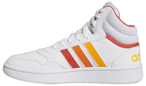 adidas Damen Hoops 3.0 MID Shoes Nicht-Fußball-Mittelschuhe, Cloud White/preloved red/ORANGE, 35.5 EU