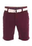 riverso Herren Chino Shorts RIVHenry Gürtel Bermuda Kurze Hose 98% Baumwolle Hellblau Dunkelblau Navy Rot Grün Orange Beige Grau w30 - w42, Größe:W 34, Farbe:Wine Red (15400)